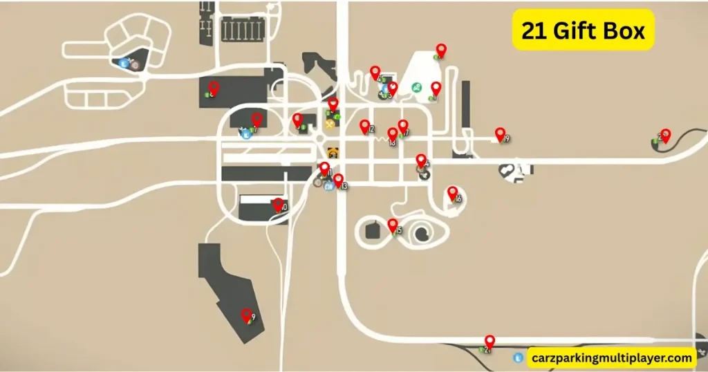 car parking multiplayer City 1 Gift Map
